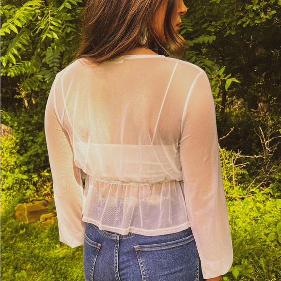 White Sheer Women's Top - Picture 2 of 2